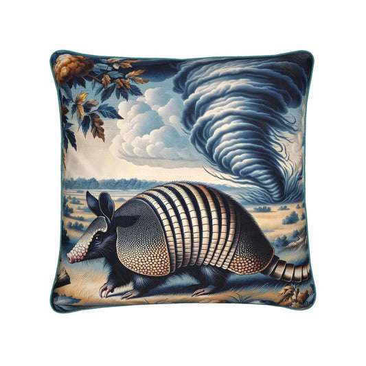 Armadillo Kansas Tornado Luxury Velvet Throw Pillow