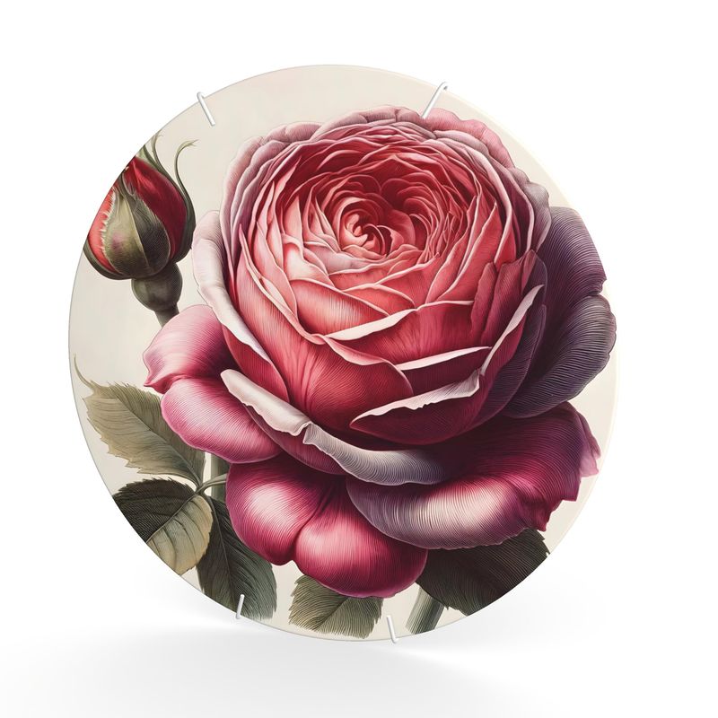 English Botanical Rose Wall Plate