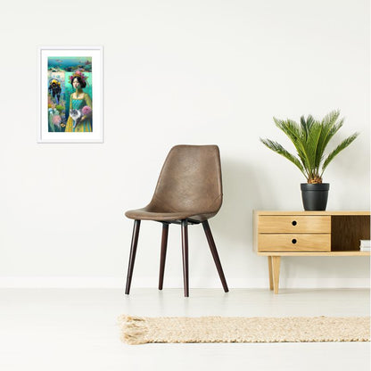 Haenyeo Grandaughter Collage Framed Giclée Print