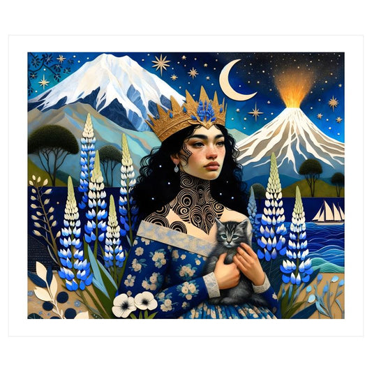 Māori Aoraki Mountain Woman Giclée Print