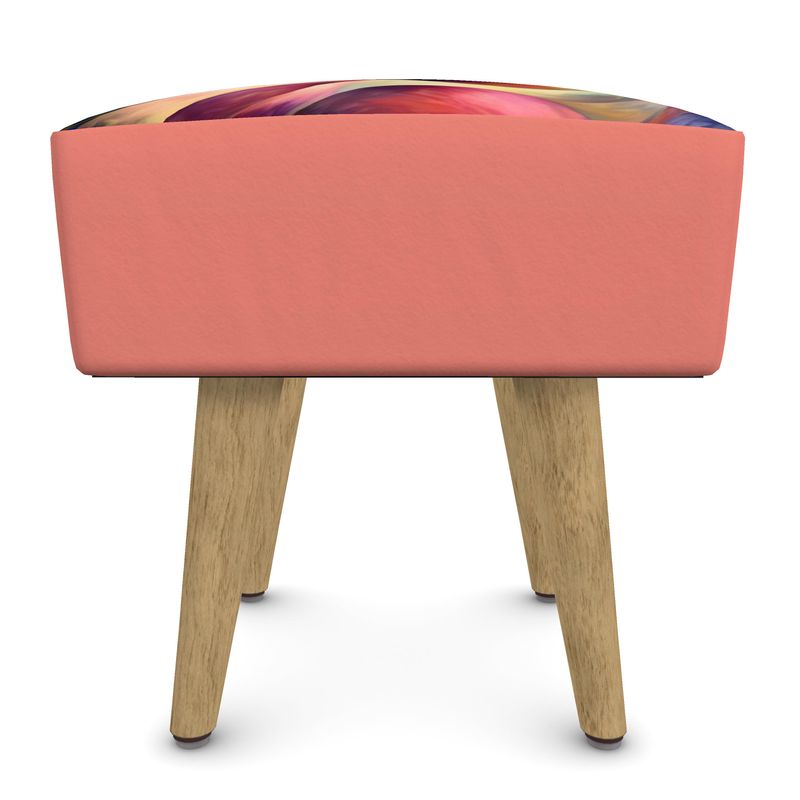 Cubist Peach Ottoman Footstool