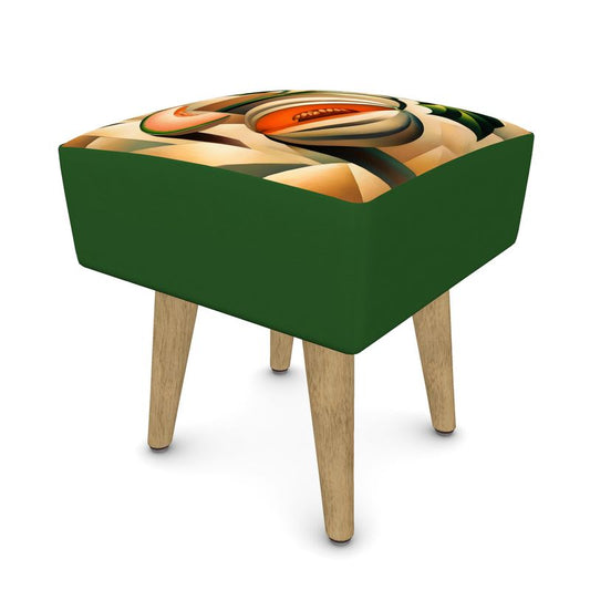 Cubist Cantaloupe Ottoman Footstool