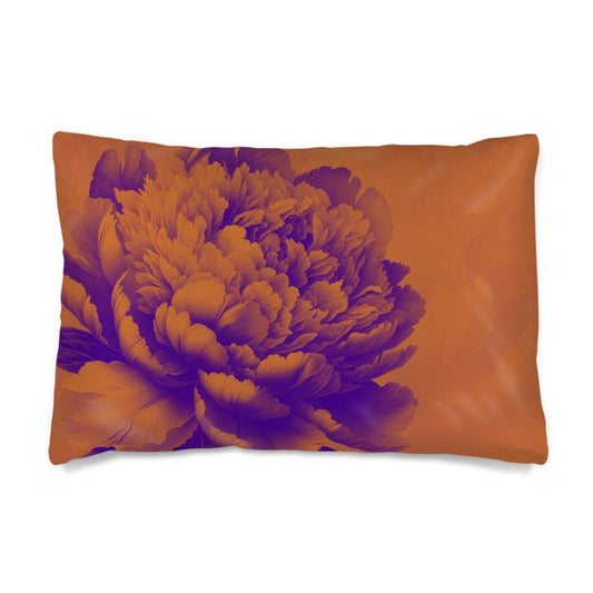 Luxurious Peony Botanical Violet Pumpkin 100% Silk Pillowcase