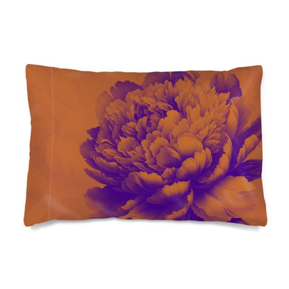 Luxurious Peony Botanical Violet Pumpkin 100% Silk Pillowcase