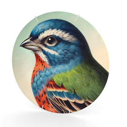 Painted Bunting Wildlife Illustration Wall Plate