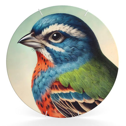 Painted Bunting Wildlife Illustration Wall Plate