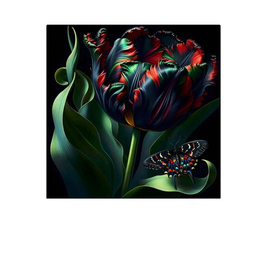 Black Parrot Tulip Canvas Print