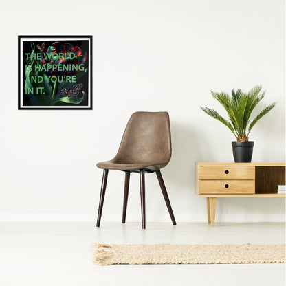 Black Parrot Tulip ‘The World is Happening’ Framed Giclée Print