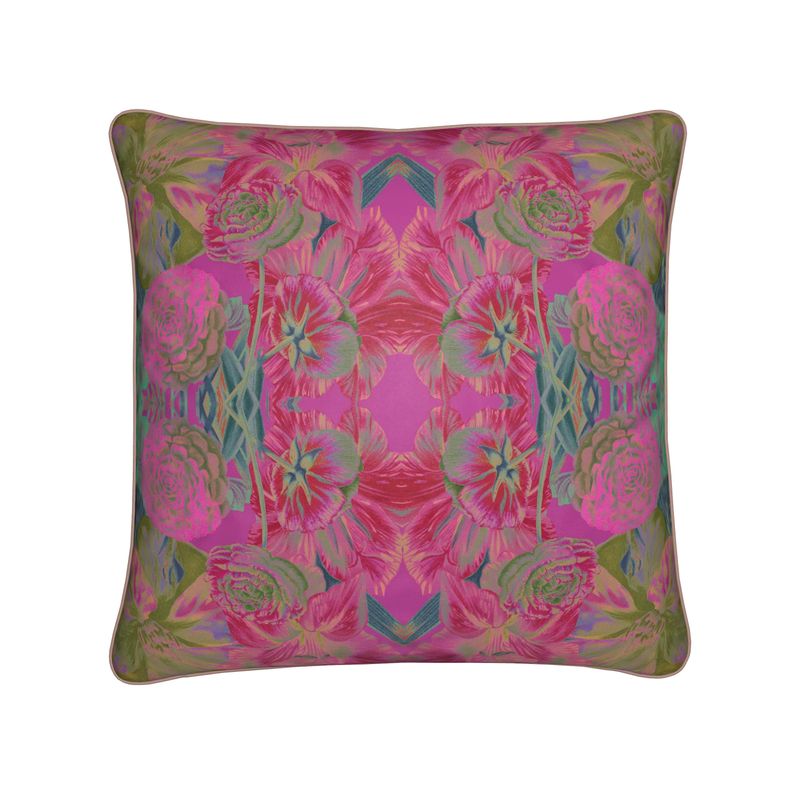 Floribunda Kaleidoscope Shimmer Velvet Throw Pillow