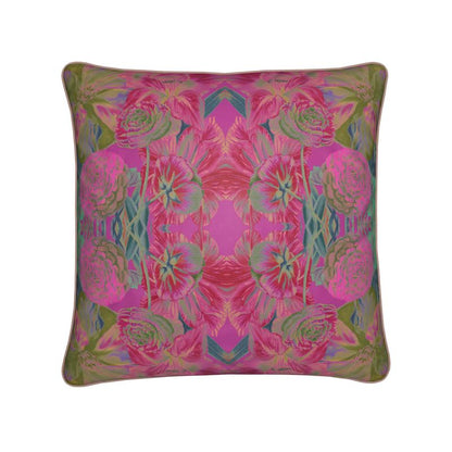 Floribunda Kaleidoscope Shimmer Velvet Throw Pillow