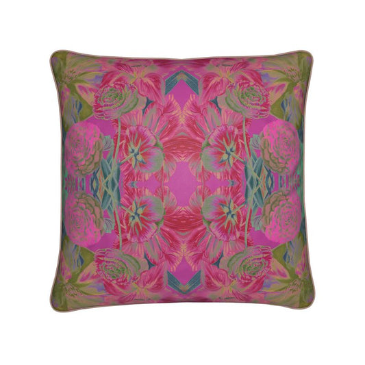 Floribunda Kaleidoscope Shimmer Velvet Throw Pillow