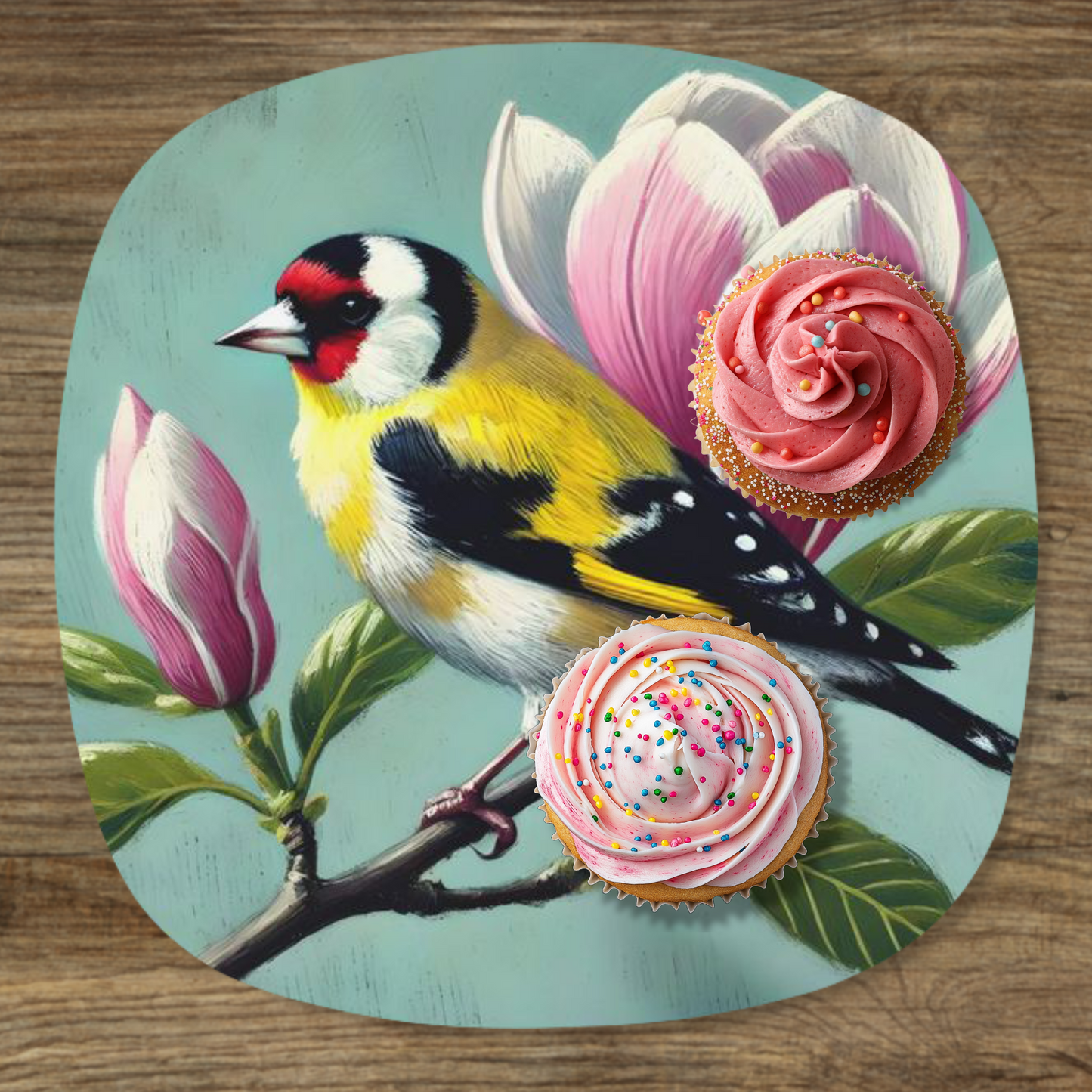 Goldfinch and Tulip Magnolia Serving Platter